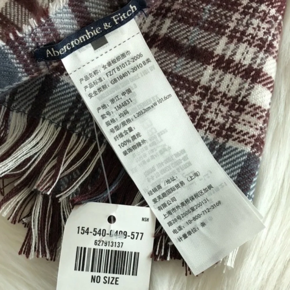 Abercrombie & Fitch Plaid Oversized Scarf